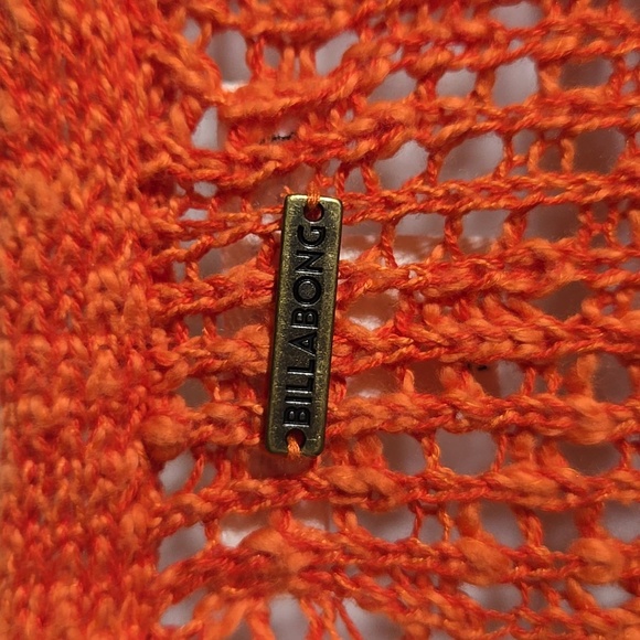 Billabong Orange Sweet Bliss Surplice Open Knit Sweater Small - Picture 6 of 7